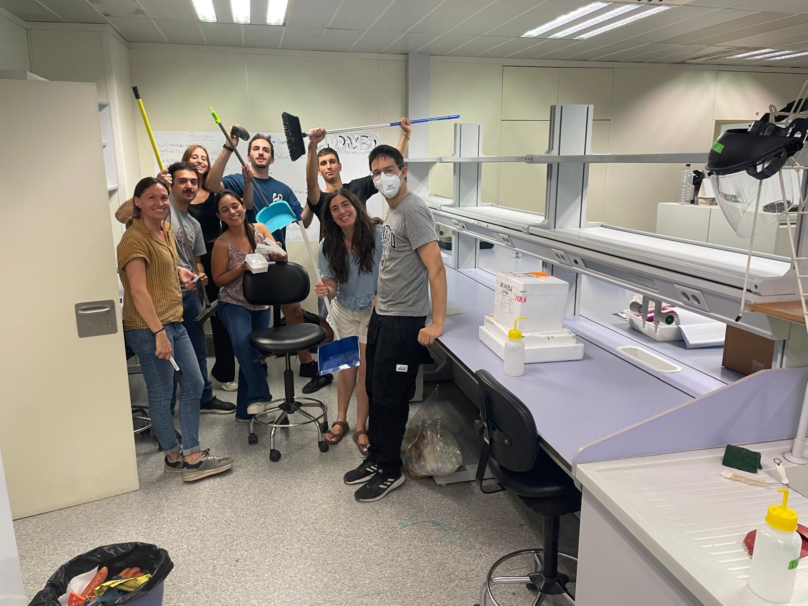 The group leaving laboratory 2.08